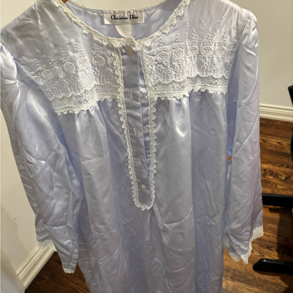 Dior Soft Blue Satin Nightgown